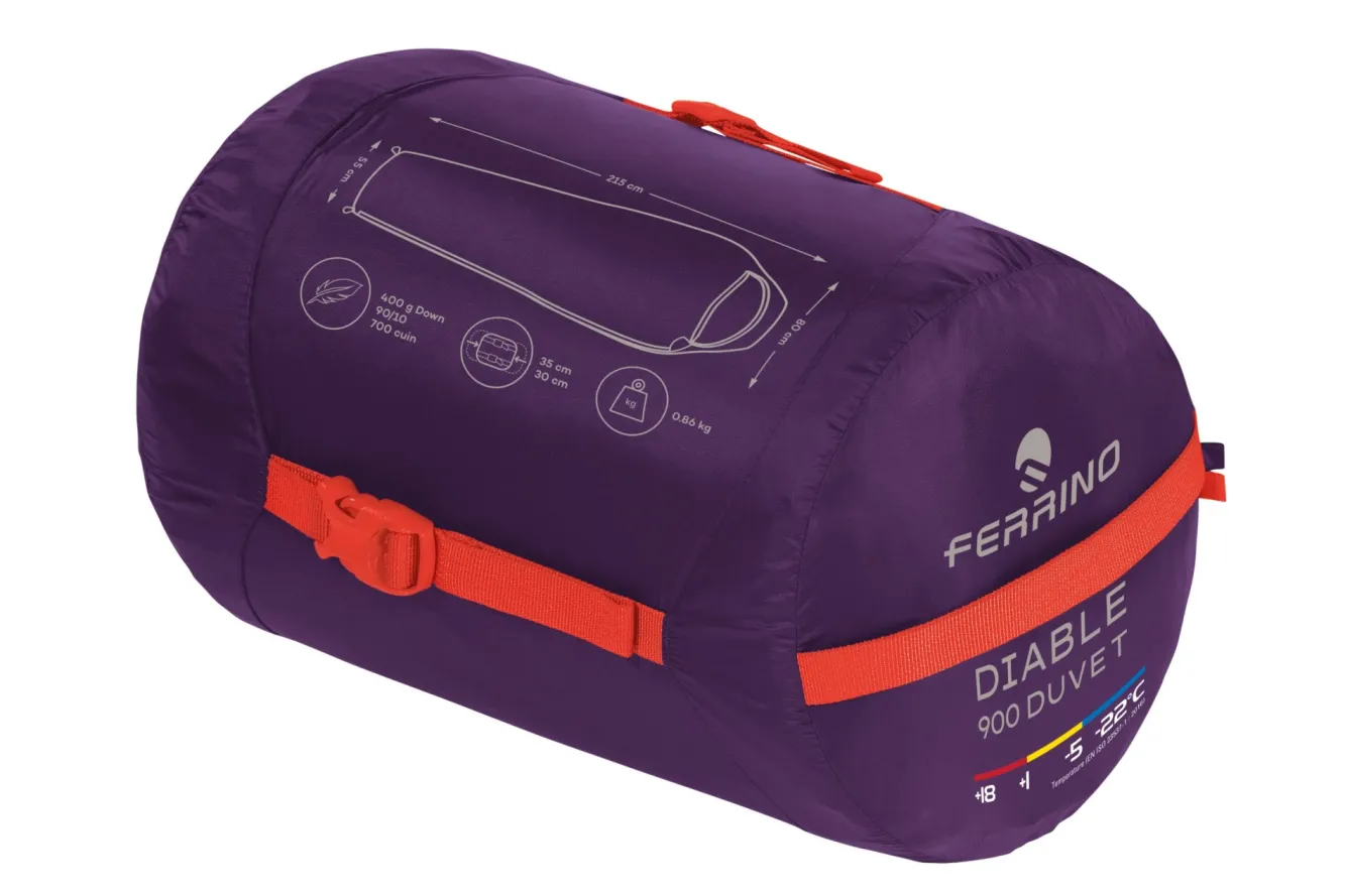 Ferrino SACCO DIABLE 900 DUVET RDS DOWN purple> Piuma | Alpinismo E Scialpinismo
