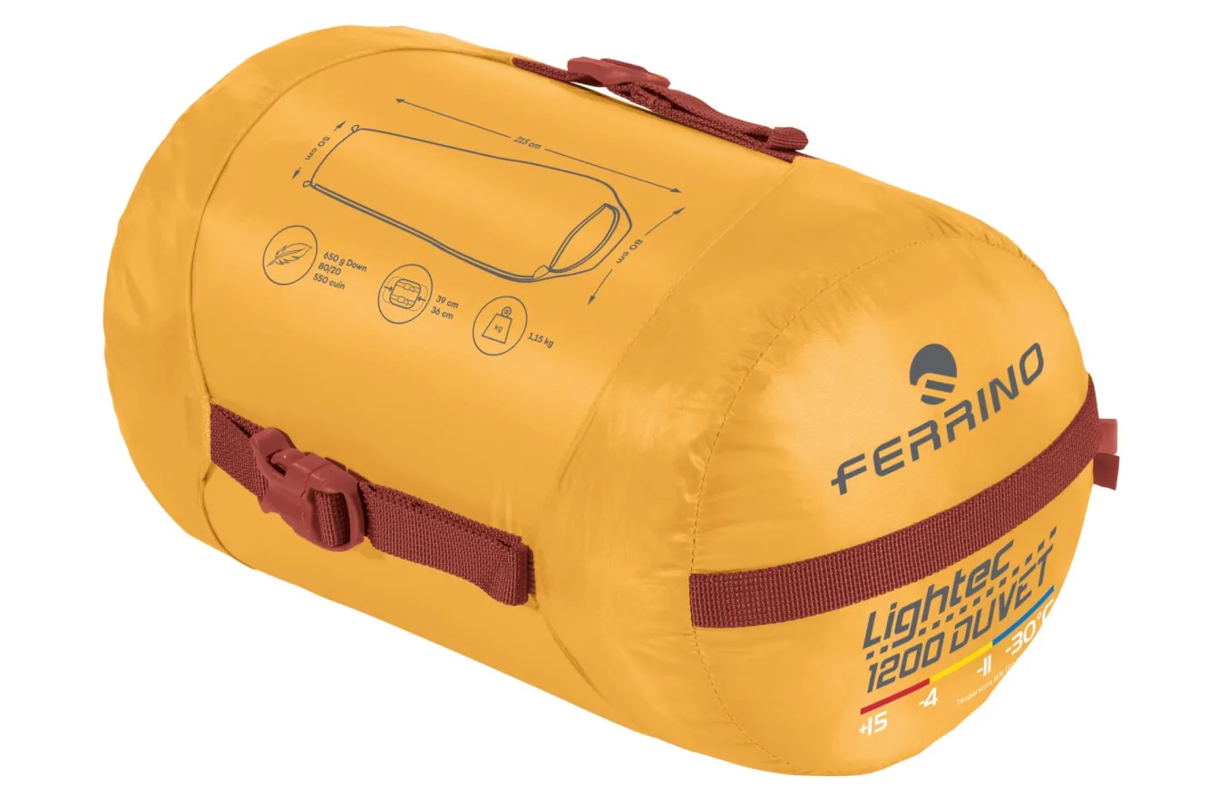 Ferrino SACCO LIGHTEC 1200 DUVET RDS DOWN artisan gold> Piuma | Alpinismo E Scialpinismo